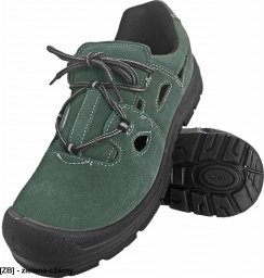  R.E.I.S. BRALACE-S1 SRC - sandał, bezpieczne buty, skóra bydlęca zamszowa, metalowy podnosek 42