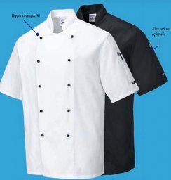  Portwest C734 - Bluza szefa kuchni KENT trwała tkanina o skośnym splocie odporna na odbarwienia - biały XL