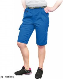  Leber&Hollman LH-WOMVOB-TS - damskie krótkie spodnie ochronne do pasa, 65% poliester, 35% bawełna, 270 g/m - niebieski L