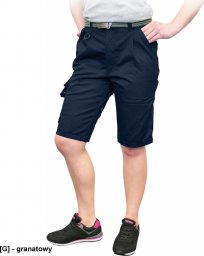  Leber&Hollman LH-WOMVOB-TS - damskie krótkie spodnie ochronne do pasa, 65% poliester, 35% bawełna, 270 g/m - granatowy XL