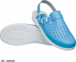 MEDIBUT BMKLADZ2PASDAM - skórzane klapki damskie, buty zawodowe medyczne lub gastronomi damskie - niebieski 36