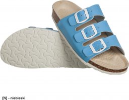  MEDIBUT BMKLAKOR3PAS - obuwie wkład korkowo-gumowy, profil ortopedyczny, skóra z powłoką ułatwiającą mycie i dezynfekcję - 6 koloów - niebieski 36