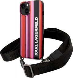  Karl Lagerfeld Etui Karl Lagerfeld KLHCP14SSTSTP Apple iPhone 14 hardcase różowy/pink Color Stripes Strap