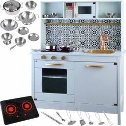 Jokomisiada Miętowa drewniana Kuchnia dla dzieci garnki ZA4128