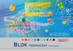  Kreska Blok techniczny kolorowy A3 12k. KRESKA Vincent 210g