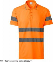  RIMECK HV Runway 2V9 - ADLER - Koszulka polo unisex, 175 g/m, 45% poliester, 55% bawełna, - fluorescencyjny pomarańczowy XL