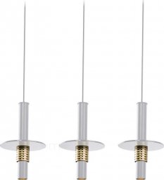 Lampa wisząca Amplex LAMPA wisząca ALVITO 0536 Amplex metalowa OPRAWA zwis na listwie kaskada w stylu loftowym biała złota