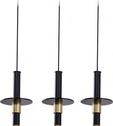 Lampa wisząca Amplex LAMPA wisząca ALVITO 0535 Amplex loftowa OPRAWA metalowa kaskada ZWIS na listwie czarny złoty