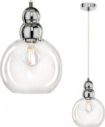 Lampa wisząca Auhilon Wisząca lampa loftowa Akso do pokoju chrom przezroczysta