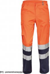  CERVA BURGOS HV spodnie ostrzegawcze z odblaskowymi taśmami wykonane z materiału Hi-Vis - pomarańczowy/granatowy 48