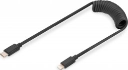 Kabel USB Digitus USB-C - Lightning 1 m Czarny (AK-600434-006-S)