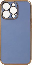  Hurtel Lighting Color Case Etui Iphone 12 Pro Max Żelowy Ze Złotą Ramką Niebieski