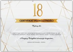 Ramka PREZENT na 18 Certyfikat Pełnoletności (+Antyrama)