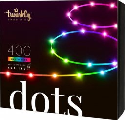 Taśma LED Twinkly Inteligentny miniaturowy łańuch Dots 400 LED RGB 20 m, czarne