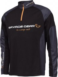 Savage Gear Savage Gear Tournament Gear Shirt XL Zip Black Ink - koszulka wędkarska