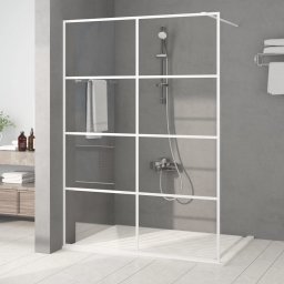 vidaXL vidaXL Ścianka prysznicowa, biała, 140x195 cm, przezroczyste szkło ESG