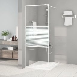  vidaXL vidaXL Ścianka prysznicowa, biała, 80x195 cm, przezroczyste szkło ESG