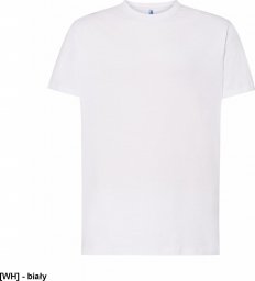  JHK T-shirt JHK TSRA 150 - męski z krótkim rękawem wzmocniony lycrą ściągacz, 100% bawełna, 155-160g - biały M