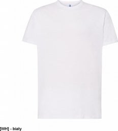  JHK T-shirt JHK TSRA 150 - męski z krótkim rękawem wzmocniony lycrą ściągacz, 100% bawełna, 155-160g - biały XS