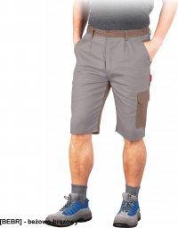  R.E.I.S. BOMULL-TS - krótkie spodnie ochronne do pasa, 100% bawełna, 6 kieszeni - beżowo-brązowy 3XL