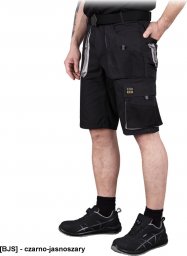  R.E.I.S. FORECO-TS - Spodnie ochronne do pasa z krótkimi nogawkami - czarno-jasnoszary 3XL