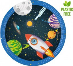 PROCOS Talerzyki papierowe Rocket Space 23cm, 8 szt. one size