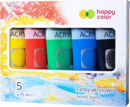 Happy Color Zestaw farb akrylowych 5 szt x 75 ml MIX A Happy Color
