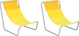  Springos Leżak ogrodowy 2 szt. metalowy fotel składany, leżanka żółta UNIWERSALNY