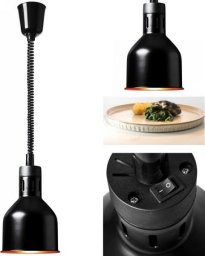 Lampa wisząca Royal Catering Lampa grzewcza do potraw na podczerwień IR wisząca czarna śr. 17 cm 250 W