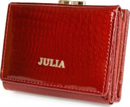  Julia Rosso Czerwony Julia Rosso damski portfel skórzany mały RFID F60
