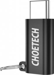 Adapter USB Choetech Adapter przejściówka Choetech micro usb - usb-c typ c czarny