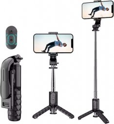 Statyw Alogy Tripod selfie stick stabilizator Alogy uchwyt do telefonu Bluetooth led uniwersalny