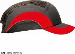  JSP HARDCAP A1+ (DŁUGOŚĆ DASZKU 5 CM) - czapka ochronna - szary-czerwony