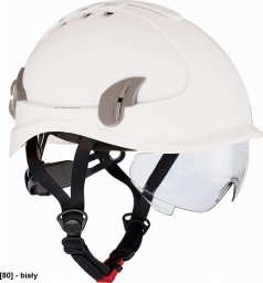  CERVA Hełm ochronny i z okularami, materiał PC biały ALPINWORKER