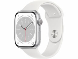 Smartwatch Apple Watch 8 GPS 45mm Silver Alu Sport Biały (MP6N3)