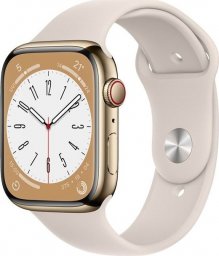 Smartwatch Apple Watch 8 GPS + Cellular 45mm Gold Stainless Steel Beżowy  (MNKM3FD/A)