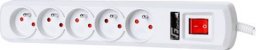 Listwa zasilająca GetFort 5 gniazd 1.5 m biała (26258)