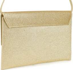  Złota brokatowa oryginalna damska torebka kopertówka na pasku usztywniana W63 NoSize