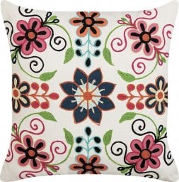  Beliani Lumarko Bawełniana poduszka dekoracyjna w kwiaty 50 x 50 cm wielokolorowa BAHRAICH!