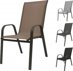  kontrast Krzesło ogrodowe metalowe nowoczesne MAJORKA brąz 55x65x95