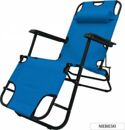  kontrast Krzesło wypoczynkowe składane leżak zagłówek RIVIERA niebieski