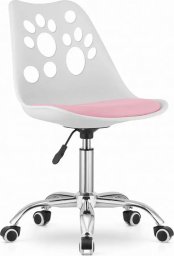 Elior Biało-różowy obrotowy fotel dla dzieci - Parpa