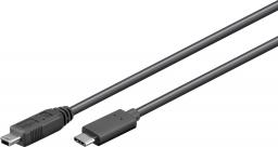 Kabel USB MicroConnect USB-C - miniUSB 0.5 m Czarny (USB3.1CMB505)