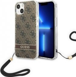  Guess Etui Guess do iPhone 14 Plus 6,7" brązowy/brown hardcase 4G Print Strap