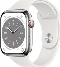 Smartwatch Apple Watch 8 GPS + Cellular 45mm Silver Stainless Steel Biały  (MNKE3WB/A)