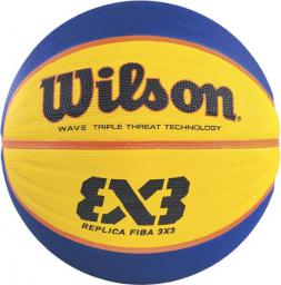  Wilson Piłka do koszykówki FIBA 3X3 Replica WTB1033XB niebiesko-żółta (08083)
