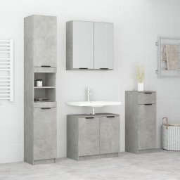  vidaXL 4-cz. zestaw szafek do łazienki, szarość betonu