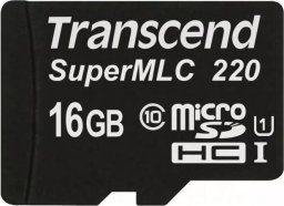 Karta Transcend SuperMLC 220 MicroSDHC 16 GB Class 10 UHS-I/U1  (TS16GUSD220I)
