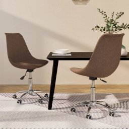  vidaXL vidaXL Obrotowe krzesła stołowe, 2 szt., kolor taupe, obite tkaniną