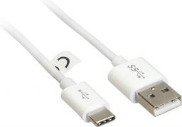 Kabel USB Tracer USB A -> USB C (M/M) Biały 1.5m (TRAKBK45859)